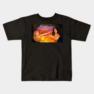 A portrait of two women on fire - Villaneve fanart Kids T-Shirt